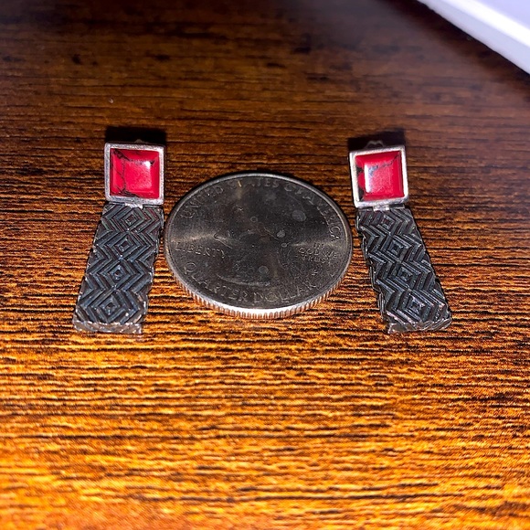 Sterling Silver (925) Jasper Earrings - Picture 4 of 5